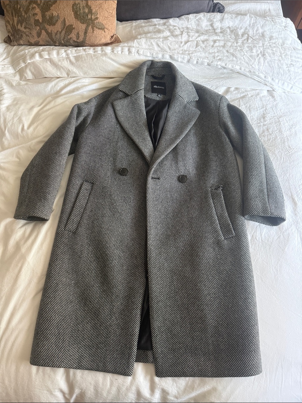 Madewell Herringbone Wool Blend coat